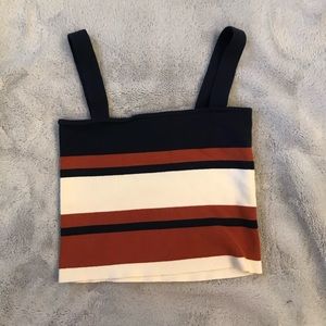 Striped square neck tank top